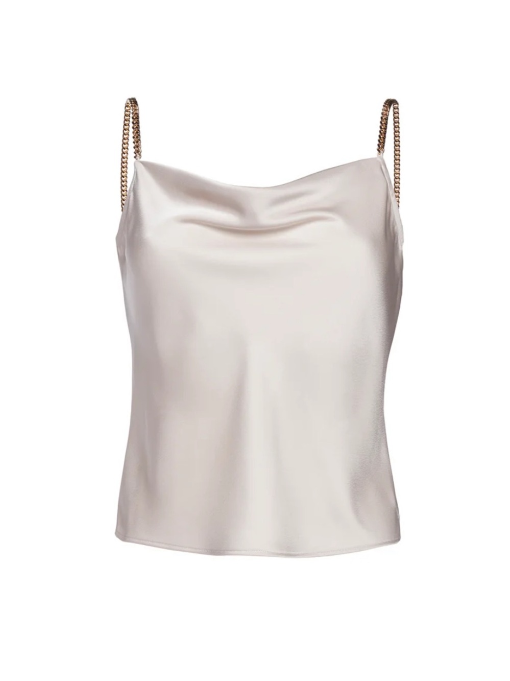 Chain Strap Satin Cowl Camisole - Cream